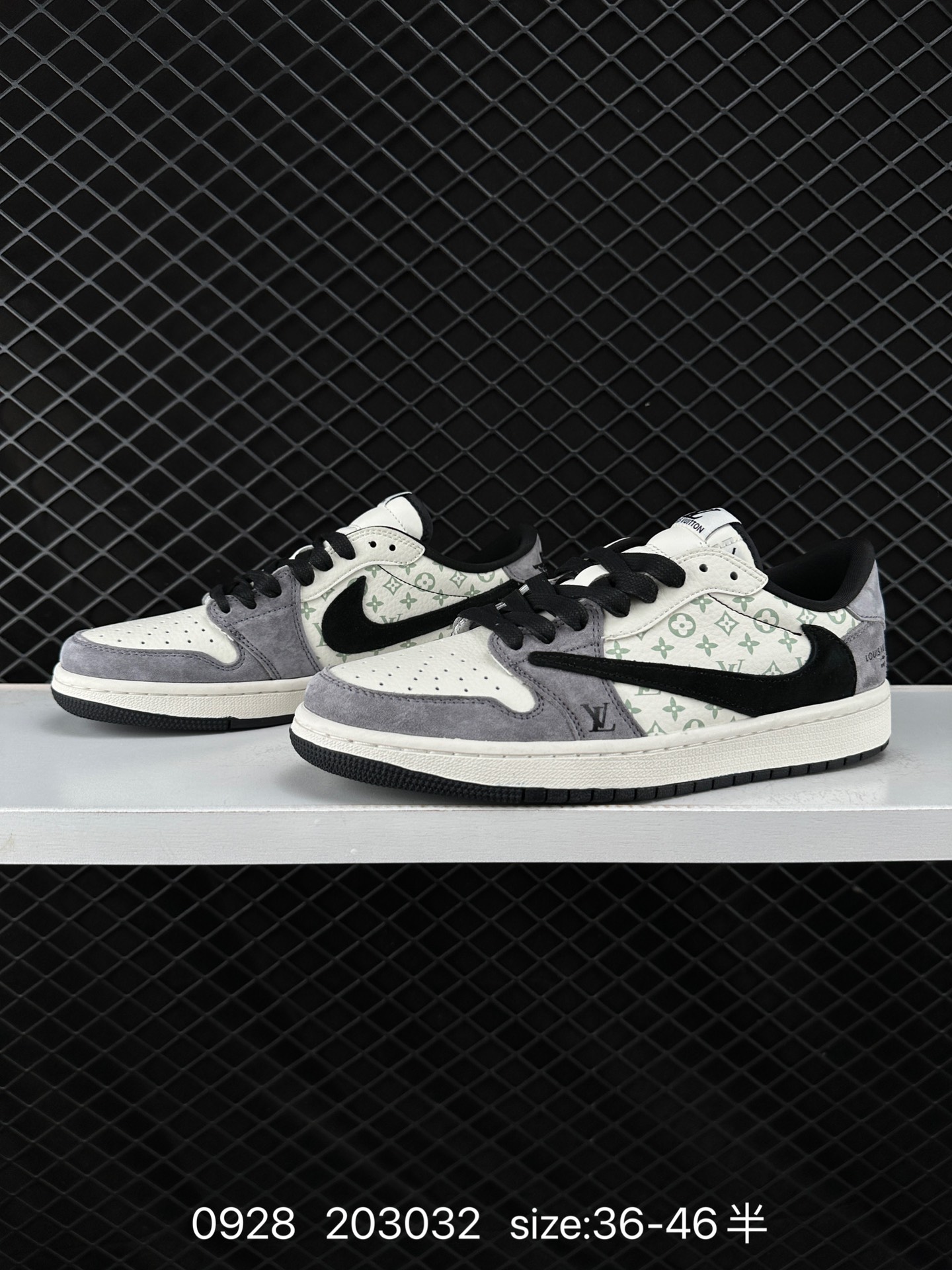 fragment design x Travis Scott x Nike Air Jordan 1 Low OG SP”Black/Green Toe“